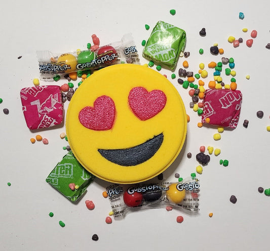 Eye Heart Emoji,Valentine's Day Gift,Bath Bomb,heart eye,love,Valentine,kid Valentine, gift for her,bath,emoji,party favors,smile bath bomb