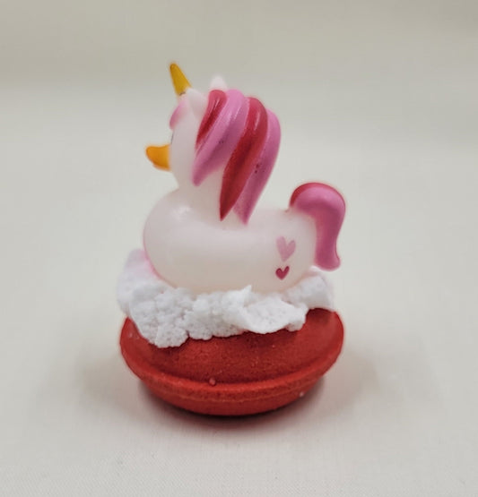 Valentine Mini Donut Bath Bomb with Unicorn Rubber Duck,Valentine's Gift,Valentine's Bath Bomb,Valentine's Kids Gift,Bath Bomb