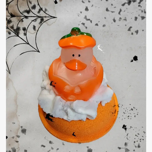 Halloween Mini Donut Bath bomb with Glow in the Dark Rubber