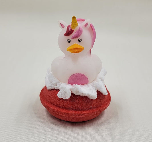 Valentine Mini Donut Bath Bomb with Unicorn Rubber Duck,Valentine's Gift,Valentine's Bath Bomb,Valentine's Kids Gift,Bath Bomb