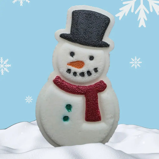 Holiday Christmas snowman bath bomb