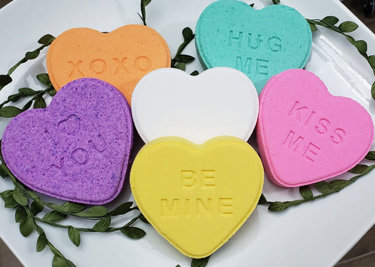 Conversation Heart,Valentines bath bombs,Bath Bomb,Heart Bath Bomb,Valentine Gift,Bath Bomb Gift,love,heart, heart with saying,kid Valentine