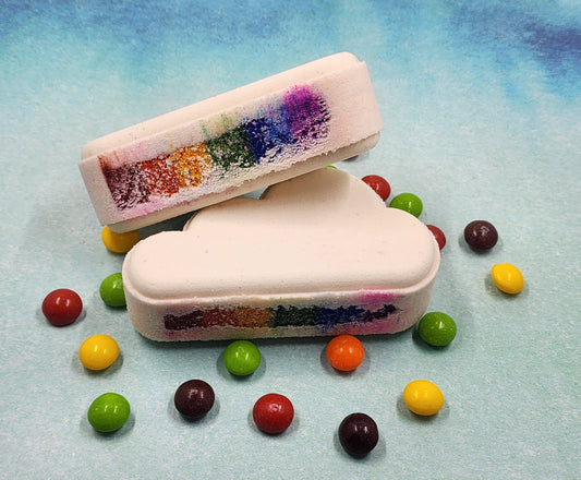 Rainbow Cloud Bath Bomb scented in Smell the Rainbow fragrance oil