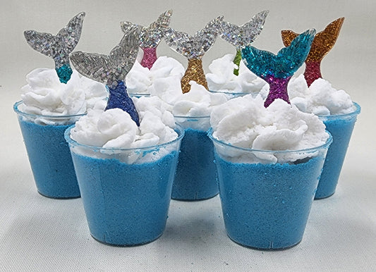 Mermaid Kisses Bath Shots with Bubble Frosting and Glitter Resin Mermaid Tail,Mini Bath Bomb,Mermaid,Mermaid Gift,Mermaid Bath Bomb