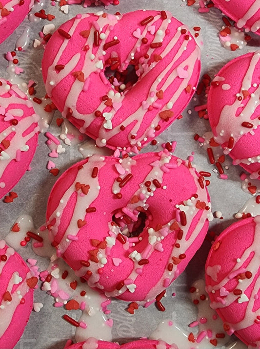 Valentine Heart shaped donut bath bomb,Valentine's Gift,love,,bath bomb,gifts for her,heart,Valentine's bath bomb,kids Valentine's, kid gift