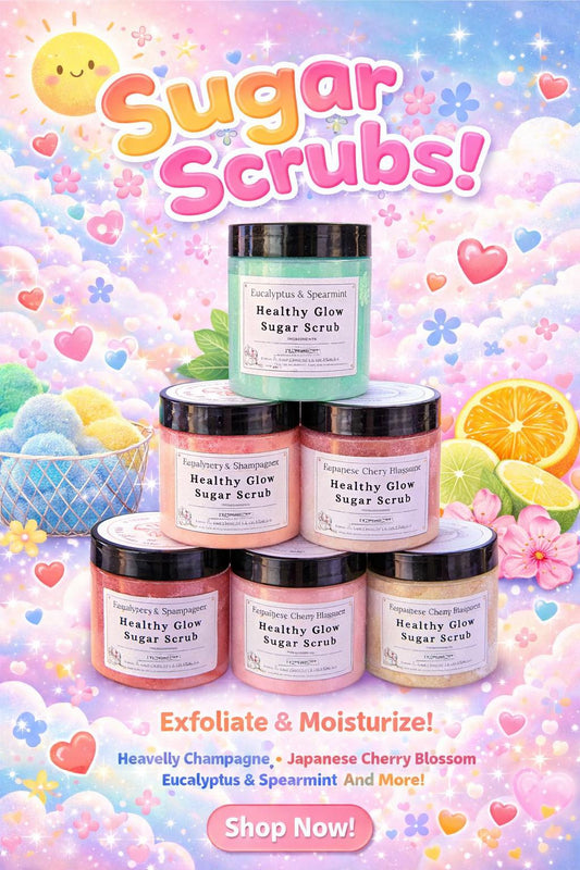 Healthy glow sugar scrub,sugar,exfoliatiang,self care,gentle exfoliation,luxury body care,soft skin,happy skin,gift men and women